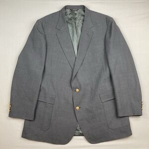 Hardwick Clothes Mens Gray Blazer Jacket 52XL Two Button Gold Buttons USA